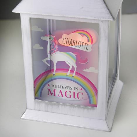 Personalised Unicorn Frost White Lantern Extra Image 2